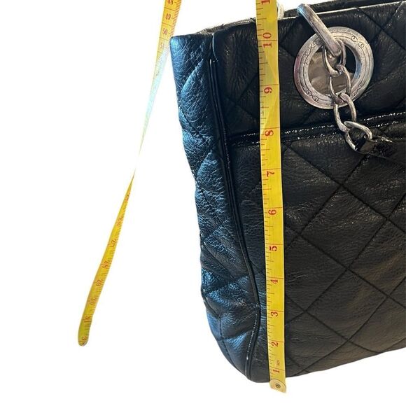 Brighton Black Leather Quilted hand shoulder Bag - Picture 3 of 13